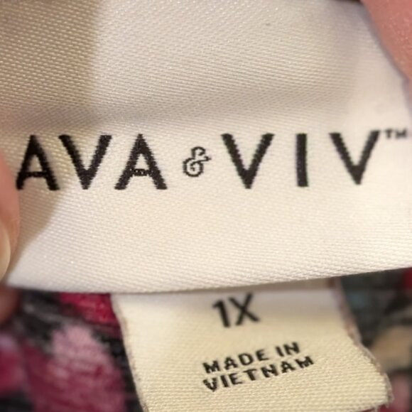 Ava & Viv Floral Long Sleeve Blouse, Size 1X, Gently Used! EUC - Picture 6 of 6